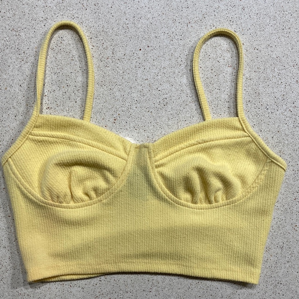 Forever 21 Yellow Croo Top size S